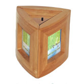 Triple Frame Smooth Bamboo Pen Holder