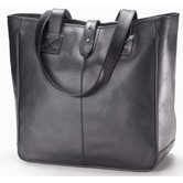 Vachetta Small Open Tab Tote in Black
