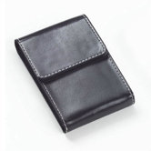 Bridle Flip Top Business Card Holder in Black