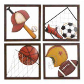Loft Metal Baseball D&eacute;cor (Set of 4 Assorted)