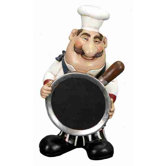 Loft Polystone Chef Statue with Chalkboard