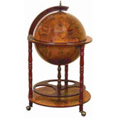 Urban Trends Wood World Globe Bar