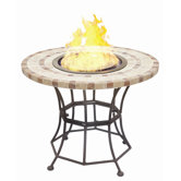 VioFlame Marble Top Fire Pit Table with Ethanol Burner