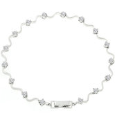 Silver-Tone Cubic Zirconia Fashion Bracelet