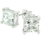 Sterling Silver Cubic Zirconia Charity Stud Earrings