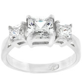 Sterling Silver Past Present Future Cubic Zirconia Ring