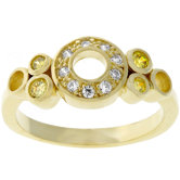 Gold-Tone Circle Cubic Zirconia Fashion Ring