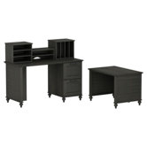 Volcano Dusk Parent and Child Small Single Pedestal Standard Desk Office Suite