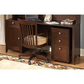 Grand Expressions Americana Home Double Pedestal Computer Desk Bundle with 3 Drawer