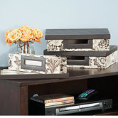 small storage bin collection (3 bins) in Neutral & Chocolate Floral Print