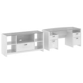 Bow-Front Standard Desk Office Suite