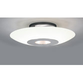 Mella Ceiling Light in Stainless Steel with Glass White