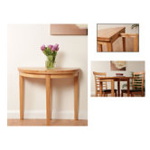 Athens Oak Half Moon Table