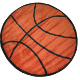 Fun Shape High Pile Basketball Sports Kids Rug