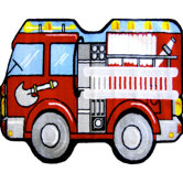 Fun Shape High Pile Fire Truck Kids Rug