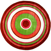 Fun Shape High Pile Concentric Circles Kids Rug