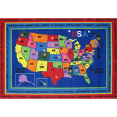 Fun Time State Capitals Classroom Kids Rug