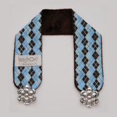Blue Argyle Minky Nursing Blanket Strap