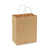 10.25" x 8" x 4.5" Handled Shopping Bags in Natural