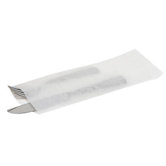 2.25" x 10" Silverware Bags in White