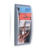 Letter Quick Fit Systems Literature Display with Four pockets in Silver