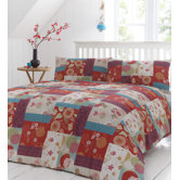 Oriental Patchwork Duvet Cover Set in Spice