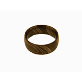 Stainless Steel Men's Black Wood Grain Etched Ring