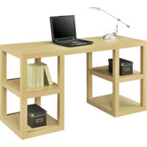 Deluxe Parsons Writing Desk with 4 Storage Shelves