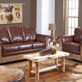 Saddle Me Up Leather Sofa and Chair Set