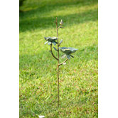 Bird and Flower Birdbath on Stake
