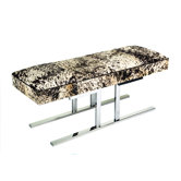 Natural Cowhide and Steel Double Bench