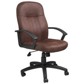 Brown Bomber Mid-Back Fabric Office Chair