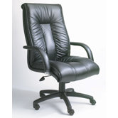 Contemporary High-Back Italian Leather Office Chair