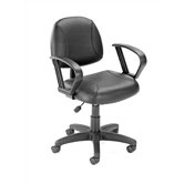 Adjustable Deluxe Posture Low-Back Office Chair with Loop Arms