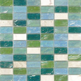 Elida Glass 12" x 12" Mosaic in Minty Brick