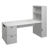 Office In a Box Desk with Bookcase and File