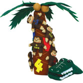 Monkeys Swinging on a Tree