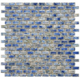 Arcadia 11-3/4" x 11-3/4" Porcelain Subway Mosaic in Neptune Blue