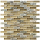 Sierra 11-3/4" x 12" Glass and Stone Subway Mosaic in Suffolk