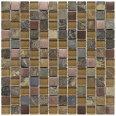 Abbey 12" x 12" Glass, Stone and Metal Mosaic in Alloy Copper