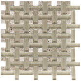 Sierra 11" x 11" Glass and Stone Basketweave Mosaic in Sand