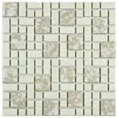 Academy 11-3/4" x 11-3/4" Porcelain Mosaic in Bone
