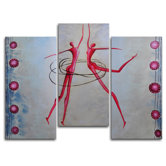 Hand Painted "Spinning" 3-Piece Canvas Art Set