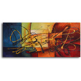 Hand Painted "Cubism Rainbow Panel" Oil Canvas Art Set