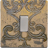 Switch Cover in Beige Stone with Metal