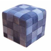 Cargo Pouffe in Distressed Blue