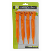 Tent Pegs 4 x 20cm with LED Lights