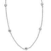 Sterling Essentials Sterling Silver Cubic Zirconia Station Necklace