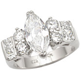Sterling Essentials Sterling Silver Marquise Cubic Zirconia Engagement-inspired Ring