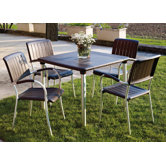 Maestrale 90cm Table with Optional  Musa Chairs Set in Coffee
